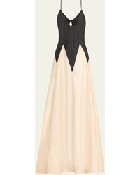 Rosie Assoulin - Contrast Gown With Tie Front Detail - Lyst