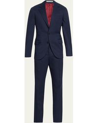 Brunello Cucinelli - Solid Cotton-cashmere Stretch Suit - Lyst
