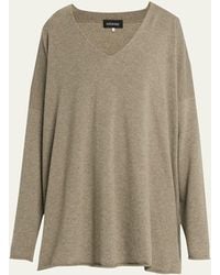 Eskandar - Cashmere A-line V-neck Sweater Long - Lyst