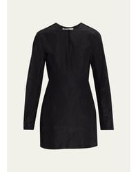 The Row - Elione Long-Sleeve Silk Taffeta Top - Lyst