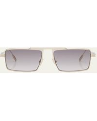 Zegna - Ez0233 Metal Rectangle Sunglasses - Lyst