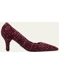 Prada - 85Mm Knitted Pointed-Toe Pumps - Lyst