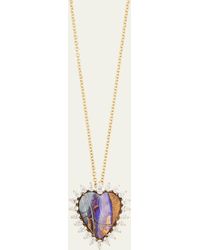 Kimberly Mcdonald - 18k Yellow Gold Opal And Diamond Heart Pendant Necklace - Lyst