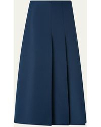 Akris - Pleated Ottoman Silk Midi A-Line Skirt - Lyst