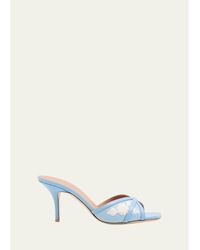 Malone Souliers - Perla Raffia Leather Stiletto Slide Sandals - Lyst