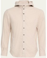 Kiton - Flannel Snap-Front Hooded Overshirt - Lyst