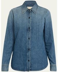 Nili Lotan - Marlise Button-front Denim Shirt - Lyst