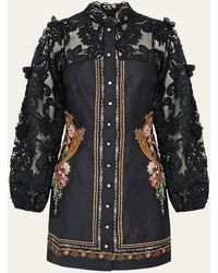 CAMILLA - Lace Sleeve Mini Dress - Lyst