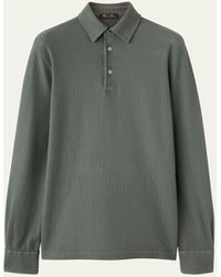 Loro Piana - Long-sleeve Pique Polo Shirt - Lyst