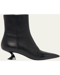 Lanvin - 50Mm Midnight Step Leather Ankle Boots - Lyst