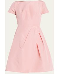Carolina Herrera - Icon Bateau Neck Short-Sleeve Dress - Lyst
