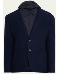 Sease - Hybrid Hooded Single-Breasted Blazer - Lyst