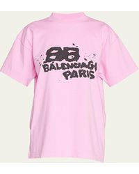 Balenciaga - Medium Fit T-shirt With Dyed Logo - Lyst