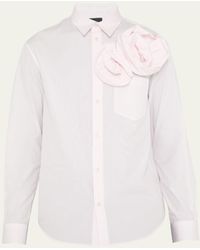 Simone Rocha - Poplin Pressed Rose Applique Sport Shirt - Lyst