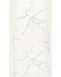 Prada - Organza Floral-embroidered Midi Skirt - Lyst