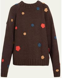 The Elder Statesman - Mini Flower-embroidered Oversized Sweater - Lyst