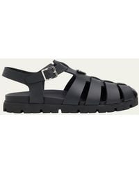 Prada - Soft Cage Rubber Fisherman Sandals - Lyst