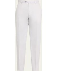 Cesare Attolini - Luxe Twill Flat-front Trousers - Lyst