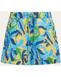 Marni - X No Vacancy Inn Floral-print Linen Pull-on Shorts - Lyst