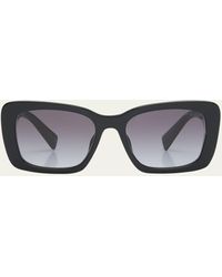 Miu Miu - Mu 07ys Gradient Logo Acetate Rectangle Sunglasses - Lyst