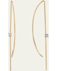 Lana Jewelry - 14k Yellow Gold Small Wire P Hoop Earrings With Diamonds - Lyst