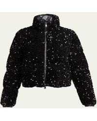 Moncler - Louvi Sequined Short Down Jacket - Lyst