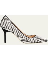 Manolo Blahnik - 90Mm Bb Raffia Pointed-Toe Pumps - Lyst