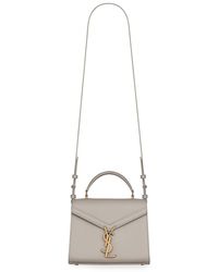 Saint Laurent Mini Cassandra Leather Satchel - White