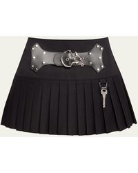Chopova Lowena - Wendron Knife Pleat Belted Super Mini Skirt - Lyst