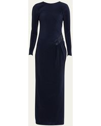 Giorgio Armani - Jersey Dress W/ Beaded Hip Detail - Lyst