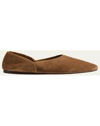 KHAITE - Jane Mixed Leather Ballerina Flats - Lyst