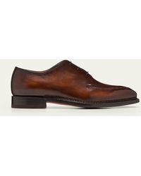 Bontoni - Cellini Apron-toe Leather Oxfords - Lyst