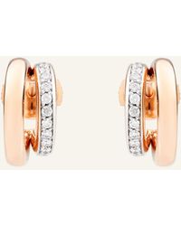 Pomellato - Iconica 18k Rose Gold And Diamond Double Hoop Earrings - Lyst