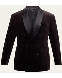 Brunello Cucinelli - Velvet Satin-Lapel Double-Breasted Dinner Jacket - Lyst