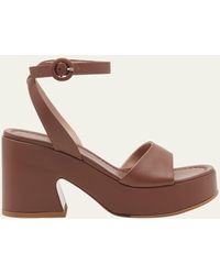 Gianvito Rossi - Leather Ankle-strap Platform Sandals - Lyst
