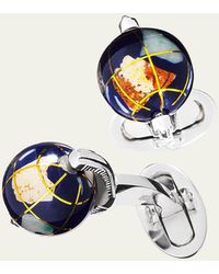 Jan Leslie - Spinning Lapis Inlay Globe Cuff Links - Lyst