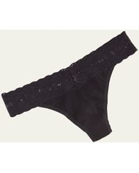 Natori - Bliss Perfection Lace-trimmed Thong (one Size) - Lyst