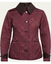 Burberry - Fernleigh Check Quilted Slim Jacket - Lyst