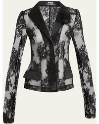 Dolce & Gabbana - Pizzo Chantilly Lace Blazer Jacket - Lyst