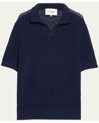 FRAME - Cotton-silk Polo Sweater - Lyst