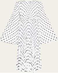 Balenciaga - Polka-dot Pleated Midi Dress - Lyst