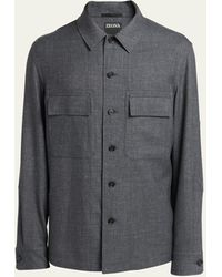Zegna - Oasi Linen And Cashmere Overshirt - Lyst