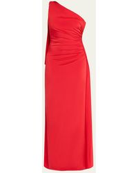 Ronny Kobo - Draped One-Shoulder Jersey Column Gown - Lyst