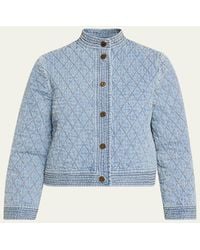 Zimmermann - Indra Quilted Denim Jacket - Lyst
