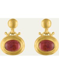 Prounis Jewelry - Large Pink Tourmaline Bell Earrings - Lyst