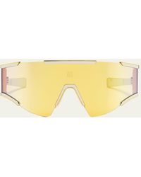 Balmain - Logo Acetate & Titanium Shield Sunglasses - Lyst