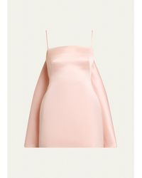 Givenchy - Sliced Cape Satin Mini Dress - Lyst