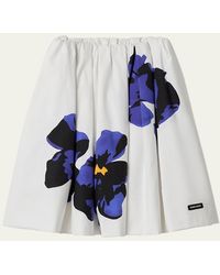 Miu Miu - Floral Poplin And Jersey Skirt - Lyst