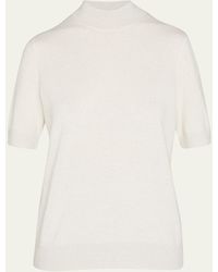 Lafayette 148 New York - Cashmere Mock-neck Sweater With Metallic - Lyst