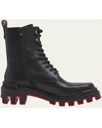 Christian Louboutin - Trott Dune Lugged Leather Combat Boots - Lyst